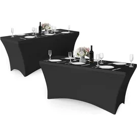 luxuskollektion Granbest 2er Pack Schwarze 6FT Fitted Spandex Tischdecke für