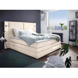 COLLECTION AB Boxspringbett Copenhagen, inklusive Bettkasten Topper, wahlweise mit LED-Beleuchtung, beige