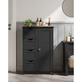 VASAGLE Badezimmerschrank, schmaler Badschrank, Beistellschrank, Kommode, mit 4 Schubladen, Schranktür, verstellbare Ablage