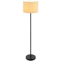 GLOBO Stehleuchte Textil natur Standlampe schwarz Wohnzimmerleuchte stehend, Metall,