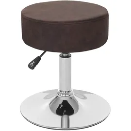 Mendler Hocker HWC-C22 Wildlederimitat Ø 35 cm Dunkelbraun