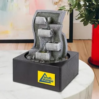 Zimmerbrunnen Brunnen Zierbrunnen Springbrunnen Brunnen Wasserfall Wasserspiel, Terrasse, Balkon Sehr Dekorativ (230V - Zimmerbrunnen KASKADEN-Spiel mit LED-Licht)