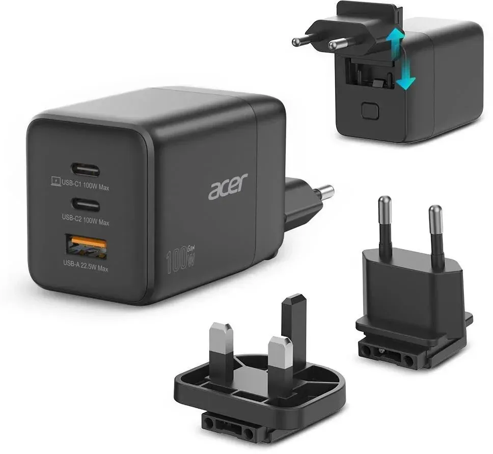 Acer HP.DSCAB.019 Ladegerät für Mobilgeräte Universal Schwarz AC Schnellladung Drinnen