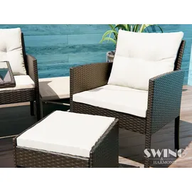 Swing&Harmonie Sydney Polyrattan Sitzgruppe Esstisch Lounge Sitzgarnitur Essgruppe Gartenmöbel Set - versch. Ausführungen