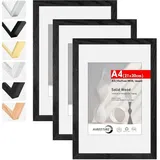 luxuskollektion Bilderrahmen A4 Holz Schwarz 21x30 cm 3er Set