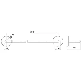 EMCO Round Badetuchhalter 600 mm Schwarz 436013360