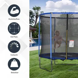 Homcom Trampolin 244 cm inkl. Sicherheitsnetz blau/schwarz