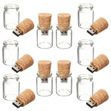 USB-Flash-Laufwerk mit Drift-Flasche, transparentes Glas, USB 2.0, 32 GB (USB 2.0, 32 GB), 10 Stück