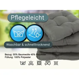 ZOLLNER Stuhlkissen 38 x 38 cm Grau