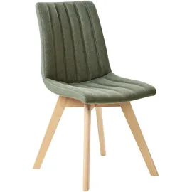 Beliani Esszimmerstuhl 2er Set Polyester grün gesteppt