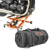 Set: Motorrad Hebebühne Midlift XL bis 500kg orange ConStands mit Motorrad Hecktasche TB8 Gepäckrolle 35Ltr in sw