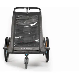 Cube Double Pure Kinderanhänger schwarz/grau 2026