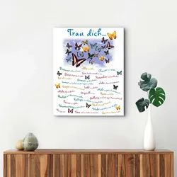 Bild HOME AFFAIRE "Trau dich...", lila (farbe bild(er): lila), B:40cm H:50cm, MDF, Bilder, 40/50 cm
