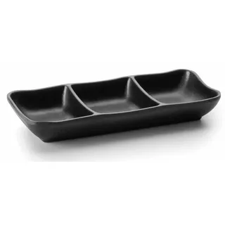 LACOR 3 Saucen Schale aus Melamin BLACK für Präsentationen 19x8 cm 63380