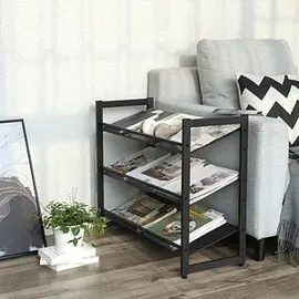 Songmics Schuhregal 74 x 62,8 x 30,7 cm schwarz / schwarz