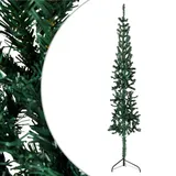 vidaXL Künstlicher Halb-Weihnachtsbaum mit Ständer Schlank Grün 180 cm