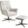 Beliani Sessel MOLLE II Stoff 75 x 85 x 75 cm Hellbeige mit Hocker