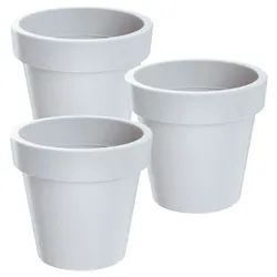 WellHome - Set 3 Pflanztöpfe 1L LOFLY Ø13,4 cm/Stück Farbe Weiß