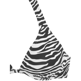 VENICE BEACH Bügel-Bikini-Top Damen schwarz-weiß, Gr.36 Cup D,