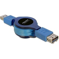 DeLock USB-A 3.0 Verlängerungskabel mit Aufrollmechanismus, 1m (82649)