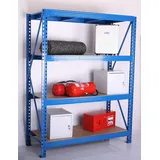 Szagato Profi Weitspannregal 600 (Grund), HxBxT: 200x160x60 cm, 4 Böden, 600 kg/Boden, blau (Kellerregal, Archivregal, Schwerlastregal, Stahlregal, Lagerregal)
