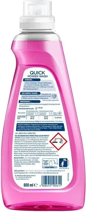 Dr. Beckmann Quick Power Wash Color 800 ml