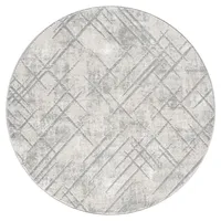 Carpet City "ANTIK245", grau, H:10mm Ø:160cm, Polyester, Teppiche Kurzflor,