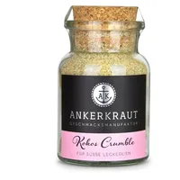 Ankerkraut Kokos Crumble, 120g im Korkenglas, Lecker Backen zum Nachtisch, Kokos Streusel warm Genuss pur, Streusel-Kuchen mit Vanille Eis