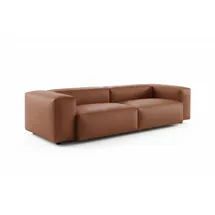 KAWOLA Sofa CELESTE 4-Sitzer Lederfaserstoff cognac