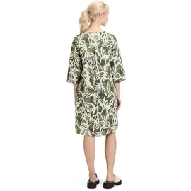 Cartoon Sommerkleid mit Muster Grün/Weiß 34