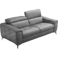 Egoitaliano Schlafsofa Francine, Designsofa, Loungesofa mit Dauerschlaffunktion, Bettfunktion, hochwertiger Metallbettrahmen & Matratze, Kopfteil manuell verstellbar grau