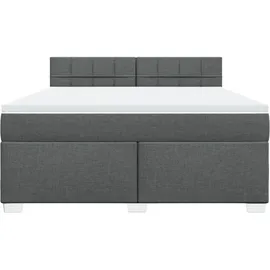 vidaXL Boxspringbett 180 x 200 cm Dunkelgrau