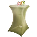 Buri Stretch Stehtischbezug ø 80cm Stehtischhusse Husse für Stehtisch Tischbezug Bezug Bistrotisch bis 110cm Höhe - hellgrün