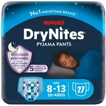 DryNites Huggies DryNites hochabsorbierende Nachtwindeln bei Bettnässen, für Jungen 8-13 J. (30-48 kg), 27 Stück, Windel-Pants