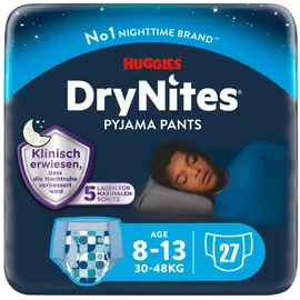 DryNites Huggies DryNites hochabsorbierende Nachtwindeln bei Bettnässen, für Jungen 8-13 J. (30-48 kg), 27 Stück, Windel-Pants