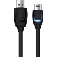 Konix Mythics Ladekabel für DualSense PS4 Controller - LED-Batteriestandsanzeige - USB-Verbindung - 3 m Kabel - Schwarz