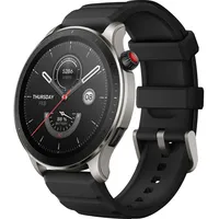 Amazfit GTR 4 BT 36,5 mm Aluminiumgehäuse Schwarz Sportarmband Schwarz M