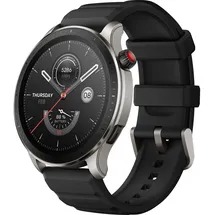 Amazfit GTR 4 BT 36,5 mm Aluminiumgehäuse Schwarz Sportarmband Schwarz M