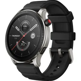 Amazfit GTR 4 BT 36,5 mm Aluminiumgehäuse Schwarz Sportarmband Schwarz M