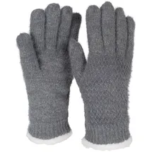Stylebreaker Strickhandschuhe mit Reiskornmuster und Fleece Grau Einheitsgröße