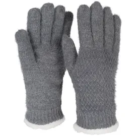 Stylebreaker Strickhandschuhe mit Reiskornmuster und Fleece Grau Einheitsgröße