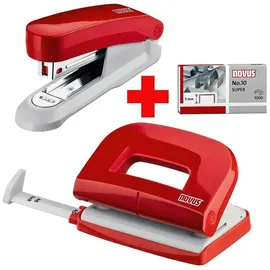 Novus Locher-Tacker-Büroset »Evolution Twin Set fresh« rot