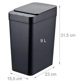 Relaxdays Mülleimer 9 l Schwarz