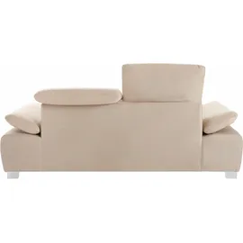 DOMO collection Couch Kunstleder 3-Sitzer Beige