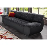 3-Sitzer DOMO COLLECTION "Splash, moderne Steppung im Sitz und Rücken, komfortabel", schwarz (schwarz, pepper), B:232cm H:76cm T:96cm, Kunstleder SOFTLUX / Struktur (90% Polyester, 10% Polyacryl), Luxus-Microfaser (100% Polyester)/ Struktur (90% Polyester, 10% Polyacryl), Sofas, flache Armlehnen zum Entspannen