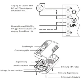 ChiliTec Fußdimmer Schnurdimmer