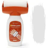MIUUIPI Wandfarbe Ausbessern Weiß, 2 in 1 Wandreparatur RollbüRste, Wandfarbe Roller mit Wandreparaturpast, 500g Wand Ausbessern Roller für Wandkratzer Graffiti Flecken Risse