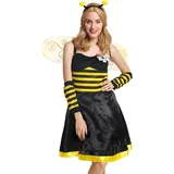 dressmeup W-0057-M/L Kostüm Damen Frauen Flotte Biene Bienchen Wespe Hummel Gr. M/L