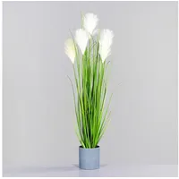 Spetebo Künstliches Deko Pampasgras im Blumentopf - 89 cm