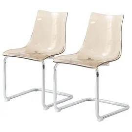 home24 Freischwinger Kunststoff orange 2er Set